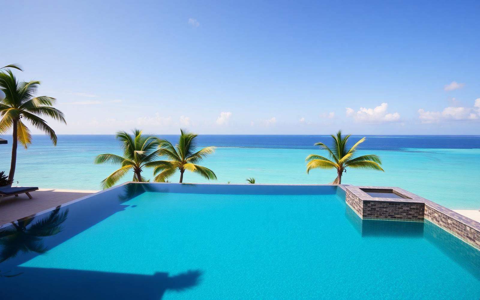Sunlit pool villa on the Riviera Maya